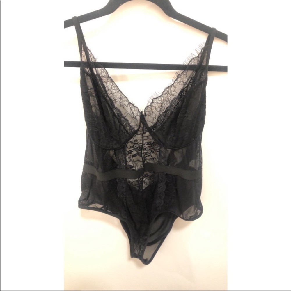 Plus size lace lingerie bodysuit